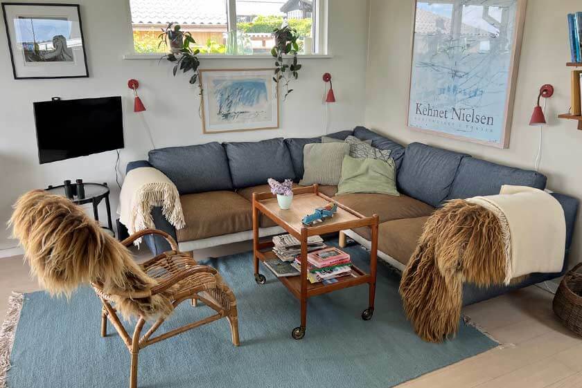 Hyggehjørnet i køkken-alrummet i sommerhus til privat udlejning i Kerteminde